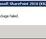 SharePoint 2010 Service Pack 2 (SP2) - The installation of this package failed
