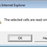 The selected cells are read-only