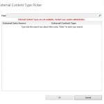 External Content Types are not available. Contact your system administrator